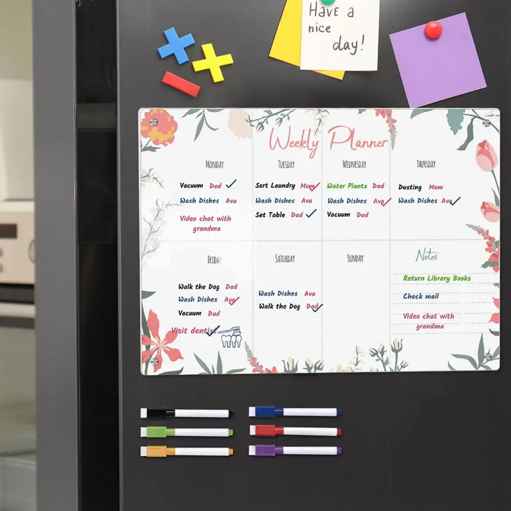 High-quality Acrylic Board Organizational Magnetic Stickers Transparent Acrylic Weekly Planner Message Board for Smooth Writing