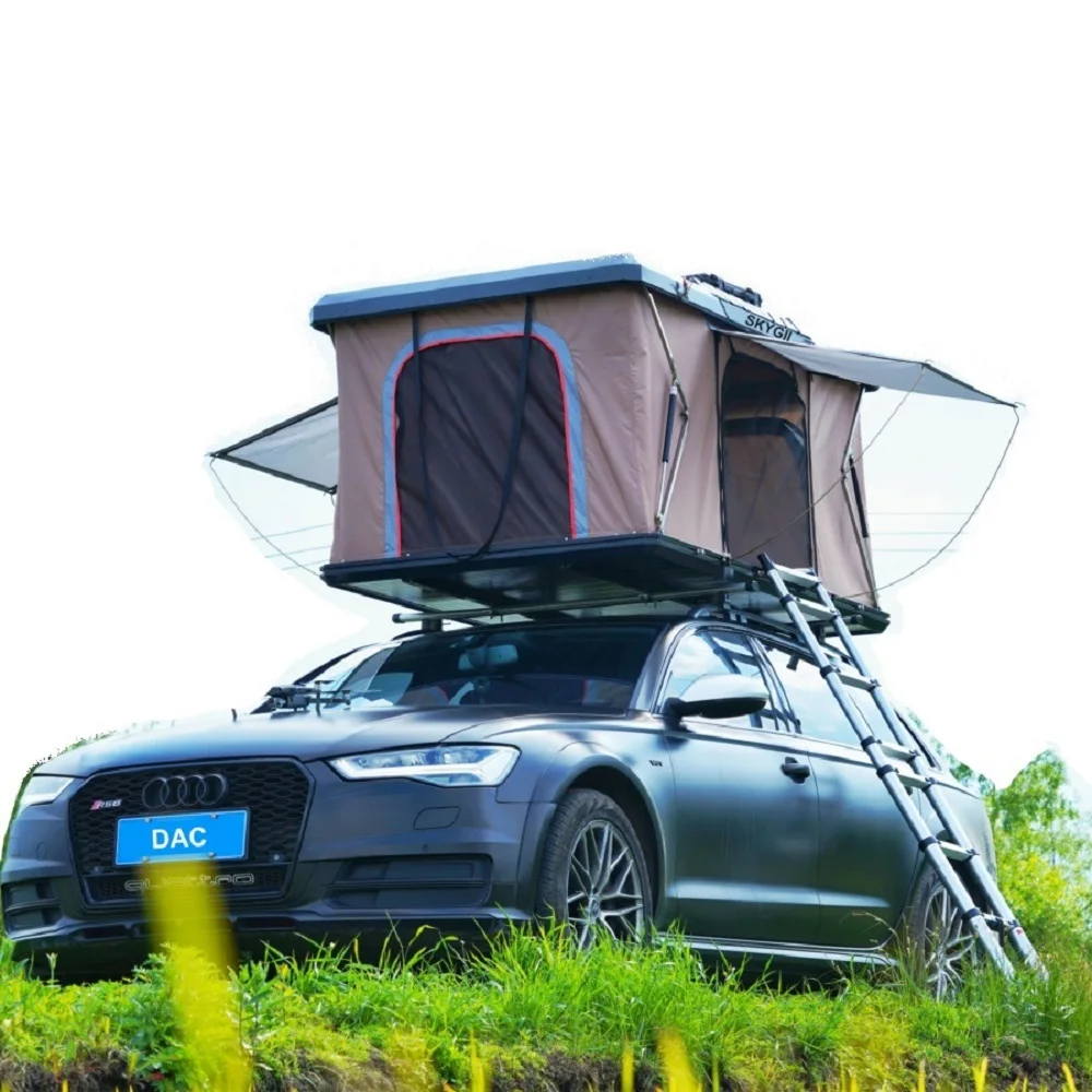 DAC Aluminum Hard Shell Portable Car Roof Top Camping Tent 4x4 With Roof Racks Ultra Thin Outdoor Tents