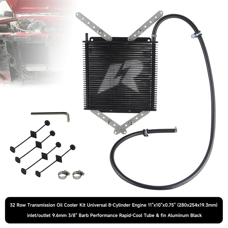 Rapid-Cool Tube & fin  32 Row Transmission Oil Cooler Kit Universal  11
