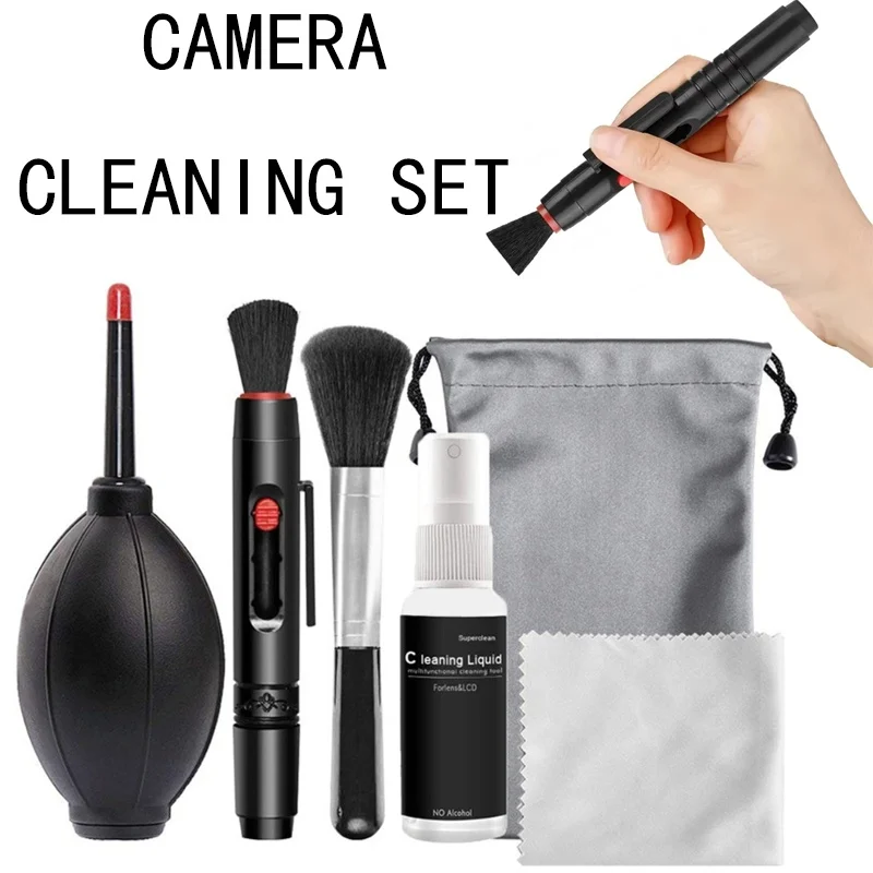 6 In 1 DSLR Lens Camera Cleaner Tool Digital Camera Sensor Cleaning Kits DSLR DV Cameras Clean Set For Sony Fujifilm Nikon Canon