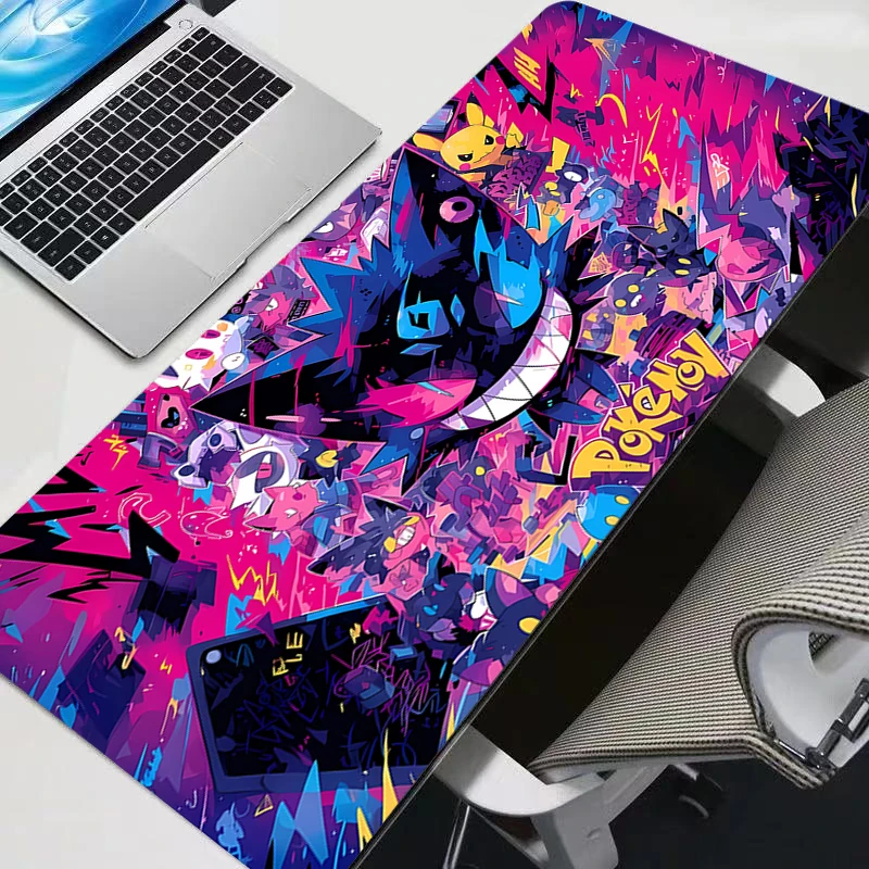 Tapis de souris pour ordinateur Pokemon Pikachu Gengar, nouveau grand tapis de souris pour gamer, tapis de clavier XXL, tapis de bureau pour PC, tapis souris