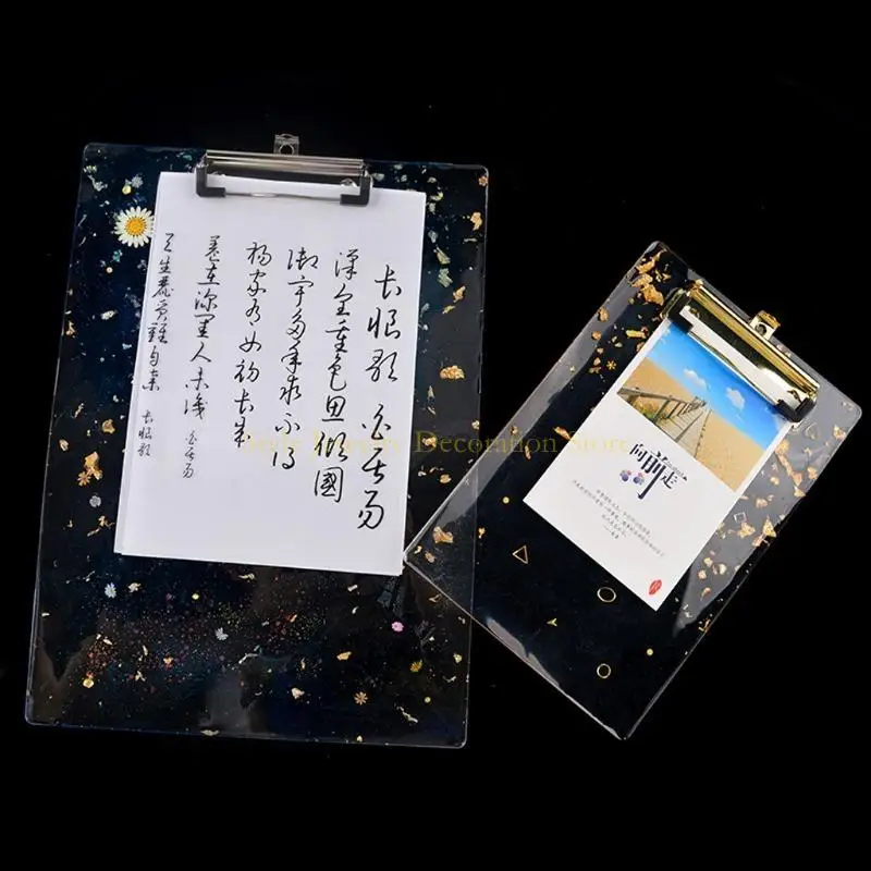 D46E DIY Klembord Resin Mold Bestand Map Resin Molds Epoxy Siliconen Tray Molds File Folder Drawing Board Mold