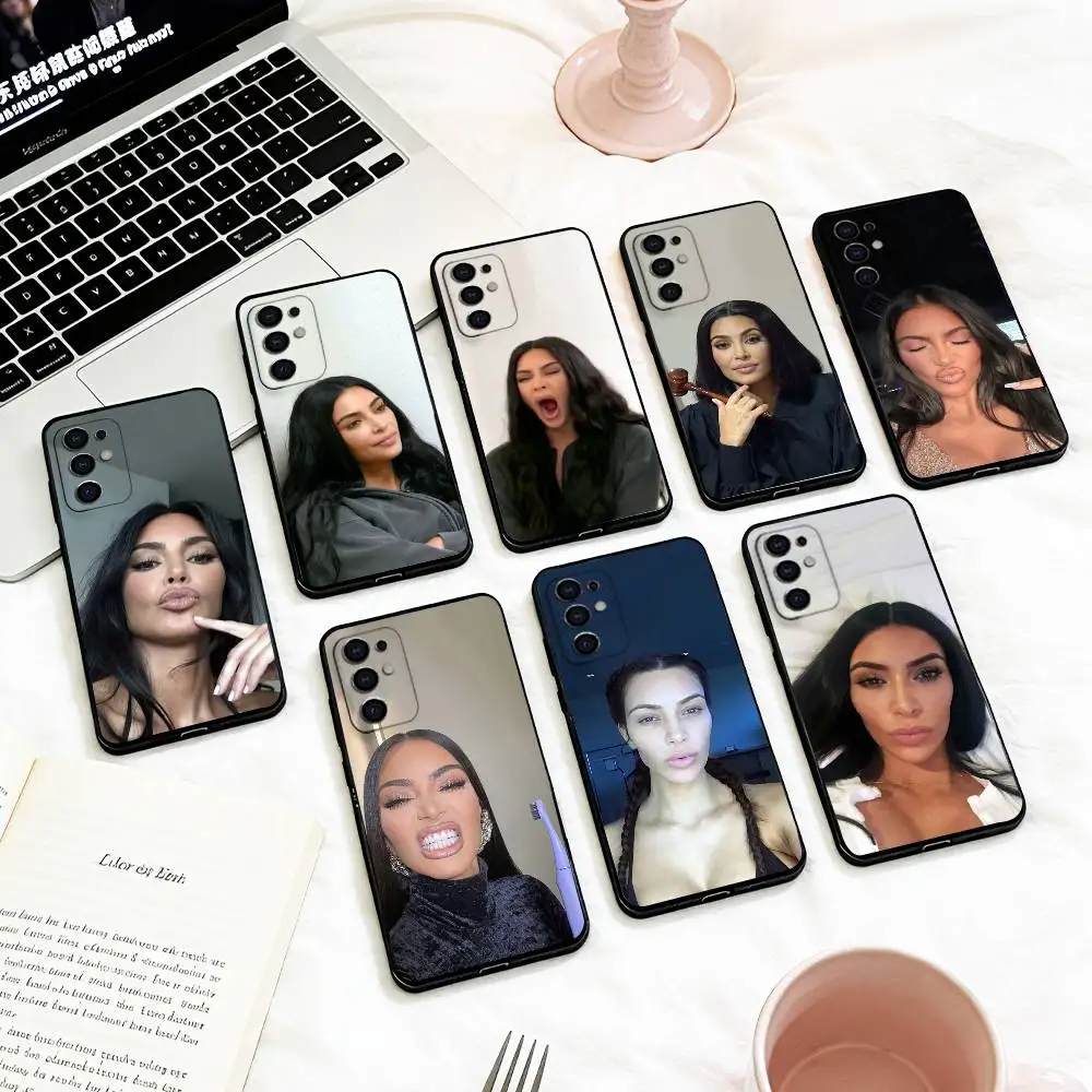 K-Kim K-Kardashian M-Memes   Phone Case For Samsung S 25,24,23,22,30,21,10,9,Ultra,Plus,Lite,FE,4,5 G Soft Black Case
