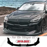 For Kia Stinger GT 2018-2023  Auto Car Front Bumper Splitter Lip Spoiler Diffuser Guard Body Kit Cover Tuning ABS Gloss Black