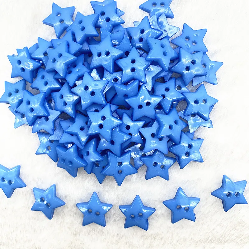 Five-Pointed Star Resin Sewing Buttons, Multicolour