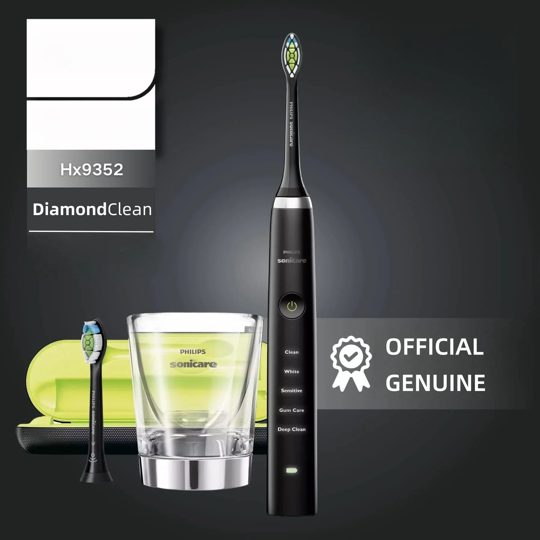 Philips Sonicare DiamondClean Electric Toothbrush Set HX9352, for Oral Clean, Black