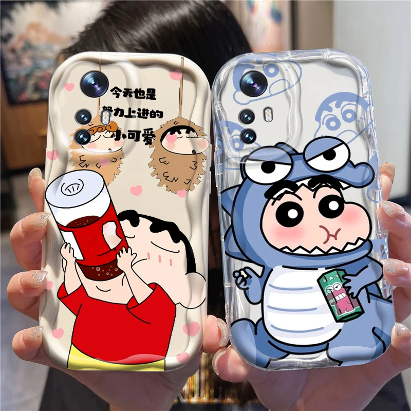 C-Crayons S-Shin-chans Cute For Xiaomi Mi 14 12 12T 11 Lite Poco M6 X6 X5 X4 X3 M3 F4 Pro GT NFC 5G Wave Oil Funda Phone Case