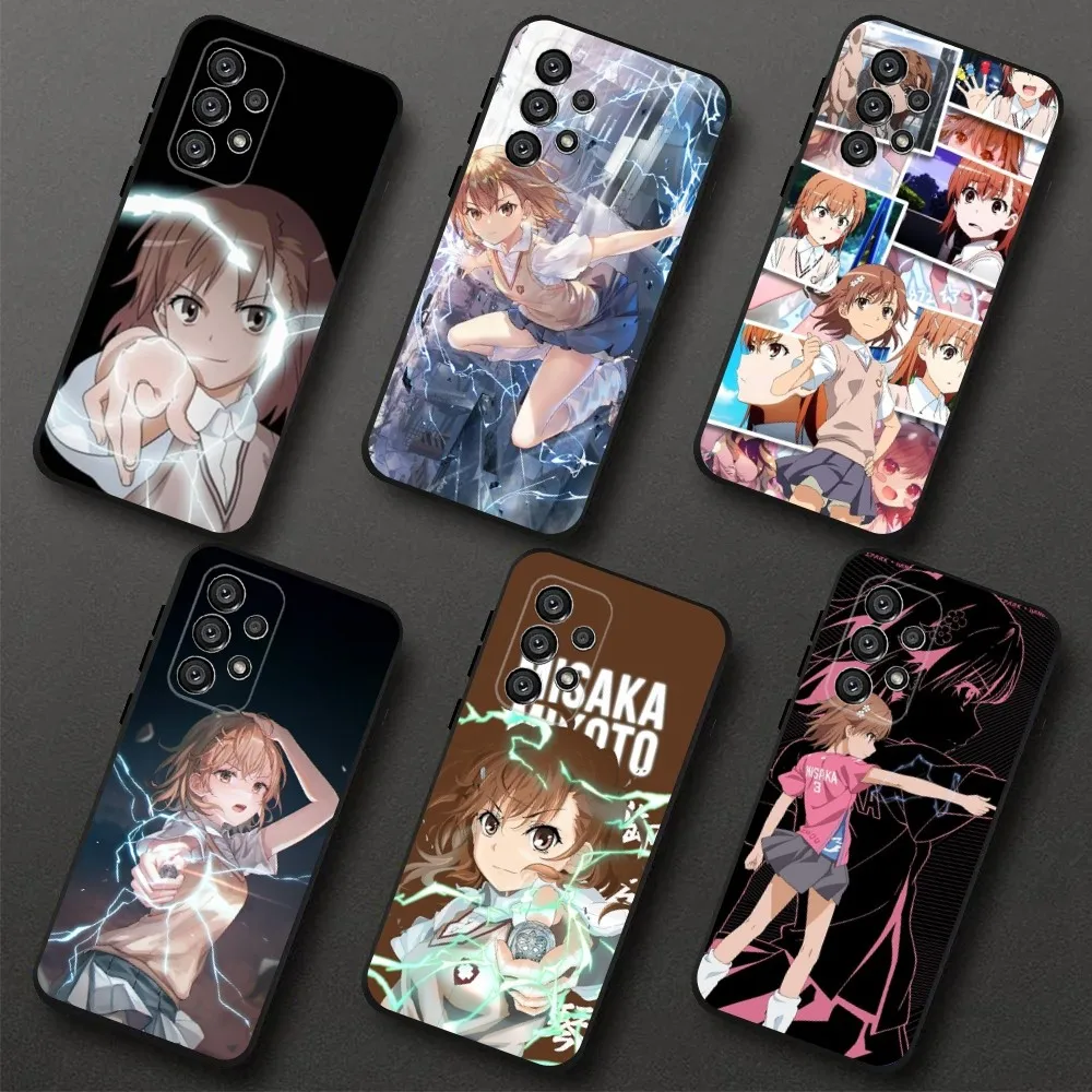 M-Misaka Mikoto Cute Anime Phone Case For Samsung Galaxy A20,A21s,A22,A31,A32,A52,A53,A72,73,A80,A91 Soft Black Cover