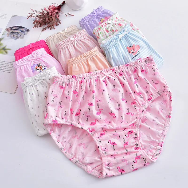 2pcs/Bag 3-14Y New girl pants Cartoon Underwear Children knickers girls Underpants Kids Panties Panty Brief  cotton knickers