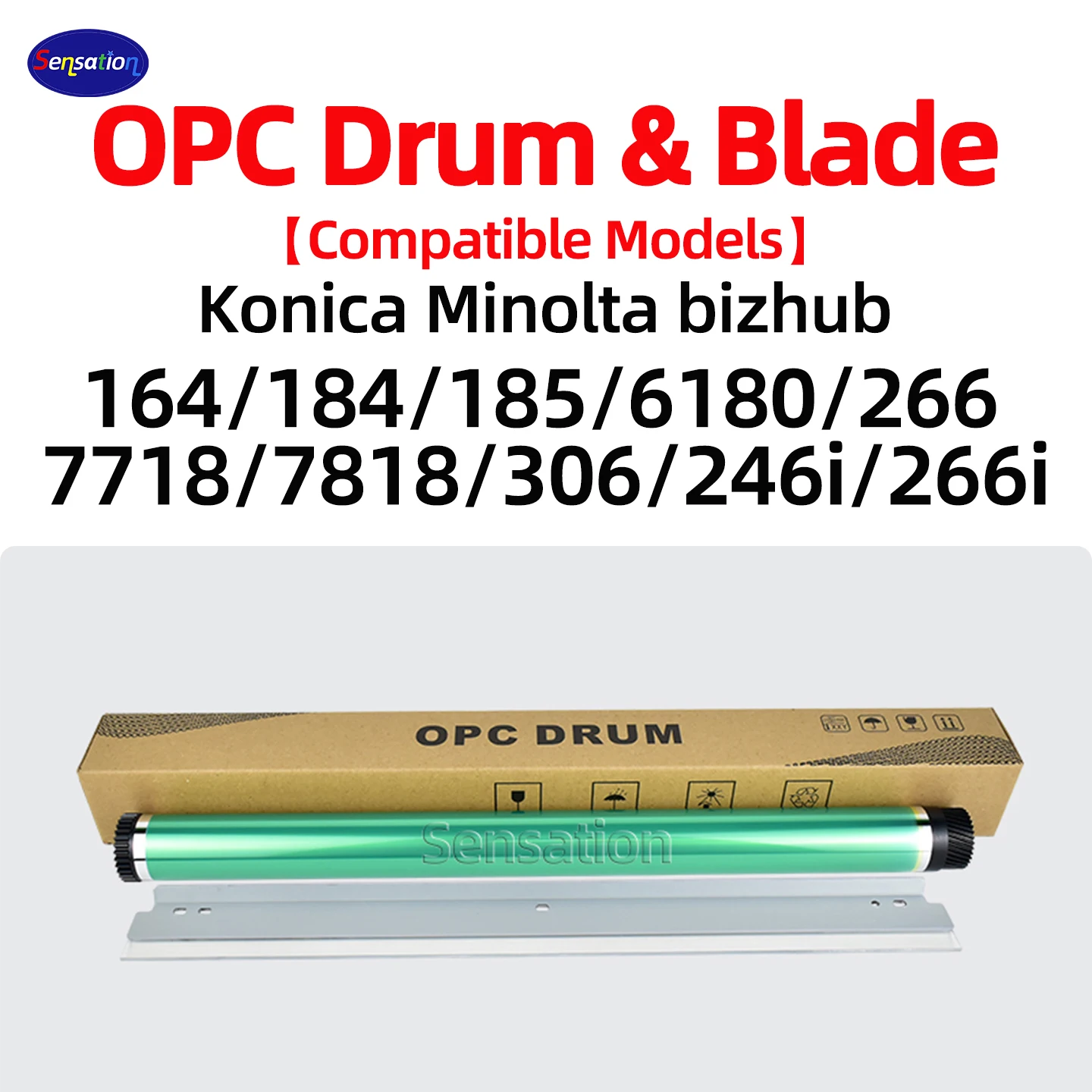 

OPC Drum For Konica Minolta Bizhub 164 184 185 6180 7718 7818 266 306 246i 266i High quality Drum cleaning blade