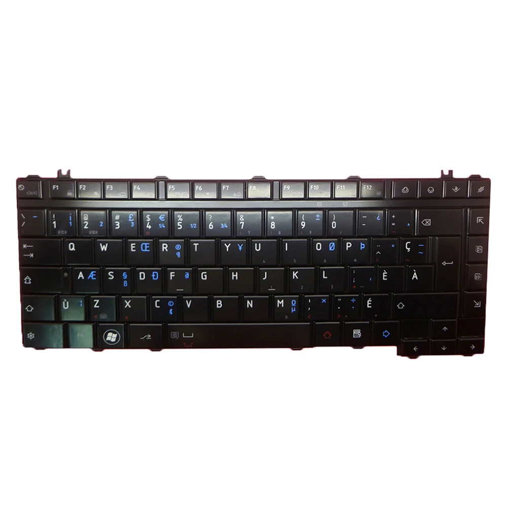 لوحة مفاتيح الكمبيوتر المحمول توشيبا للستالايت M500 M505 9Z.N1W82.027 NSK-TE027 0KN0-VJ2CM03 كندا CA أسود مع إضاءة خلفية