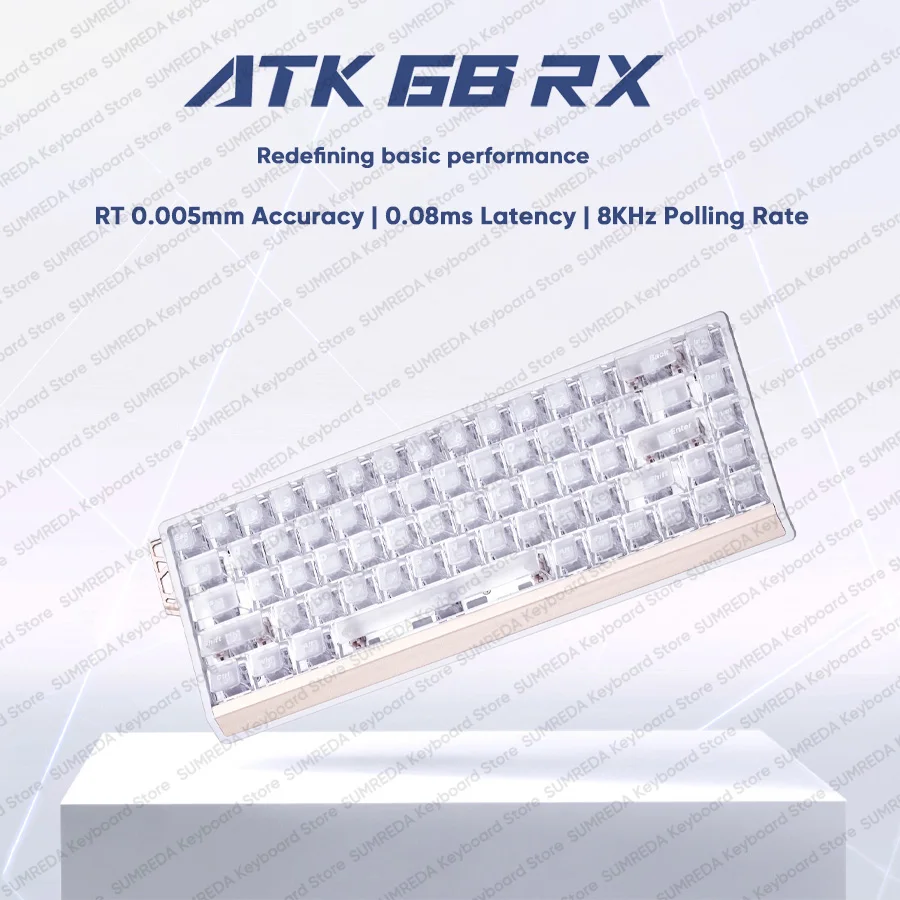 

Игровая магнитная механическая клавиатура ATK 68RX RT0,005 мм RT шаг Точность 0,001 мм 8K с возможностью горячей замены Проводная игровая клавиатура FPS для киберспорта