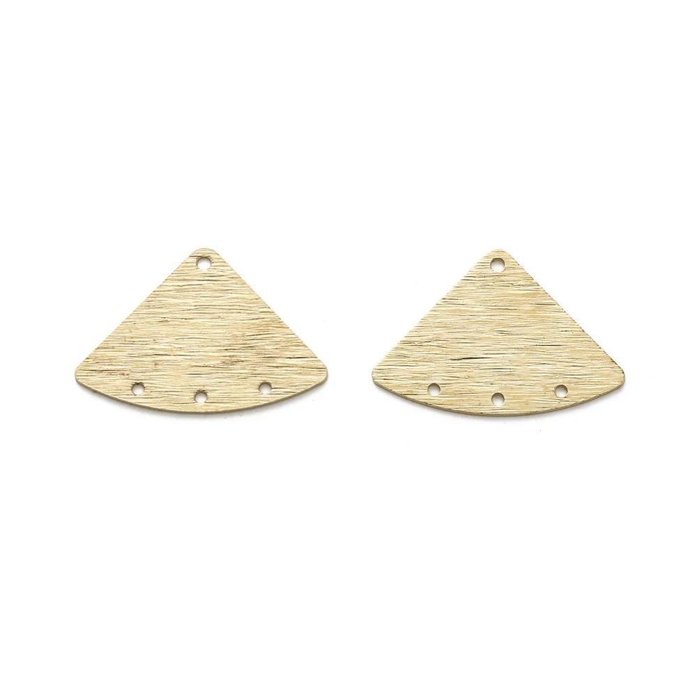 Brass Triangle Charm Link 3 Holes Fan Shaped Connector for Diy Necklaces Bracelets Jewelry Making Earrings Findings Accessories