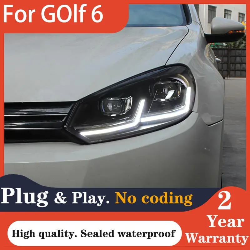 Car Lights for VW Golf6 Golf 6 MK6 Headlight 2009-2012 R20 GTI Head Lamp Drl Projector Lens Automotive Accessories