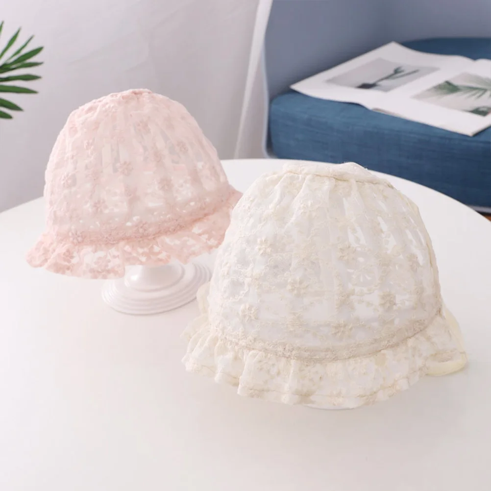 

Lace Princess Hat Baby Girl Floral Bonnet Air Permeable Design Cute Headwear For Toddler Infant Yellow Costume Accessory