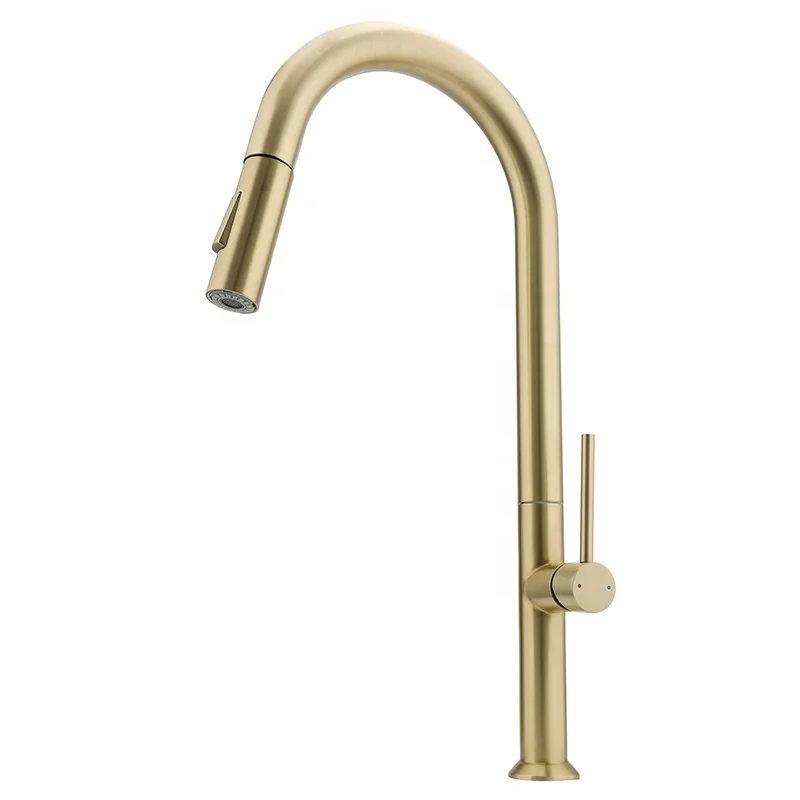 WaterMark Deck Mounted Swivel Pull Out Sink Tap Luxury Stainless Steel 304 Kitchen Mixer Tap