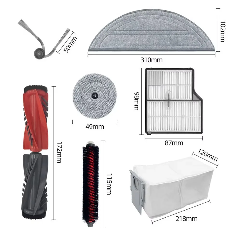 Main Brush Hepa Filter Mop Cloth Dust Bag Side Brush For Roborock Saros 10/G30/S9 MaxV Ultra Vacuum Cleaner Parts