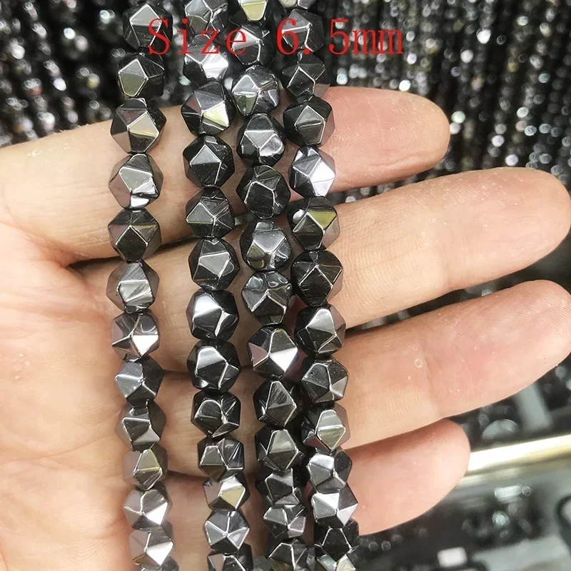 Natural Black Hematite Stone Beads Cylinder Round Loose Spacer Beads For DIY Jewelry Making Bracelet Necklace Accessories 1-14mm