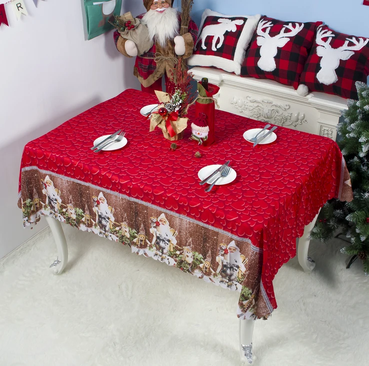 

150 X180cm Decorations Christmas Tablecloth Tablecloths Printed Rectangle Cartoon