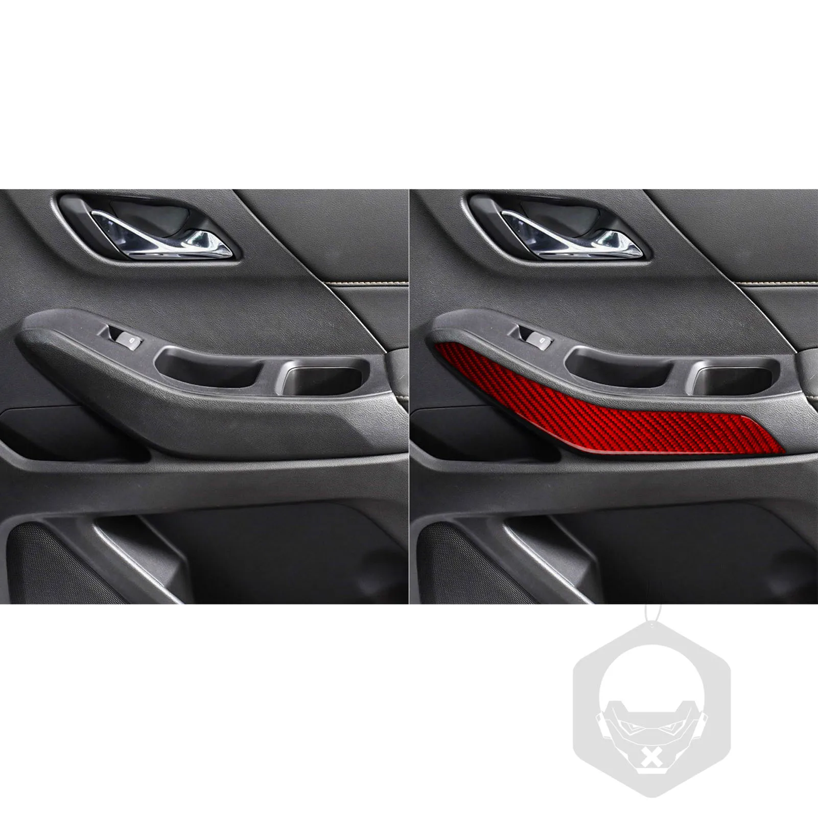 For Chevrolet Traverse RS LT 2018–2023 Car Door panel Frame Trim Real Soft Carbon Fiber Interior Accessories Decoration Stickers