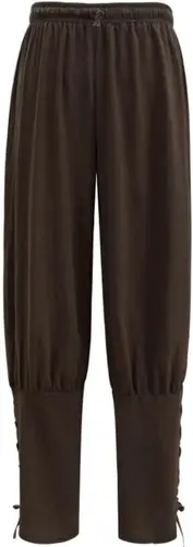 Imagen 2 del producto Pantalones con bandas en el tobillo para hombre y mujer, pantalones medievales de pirata vikingo, pantalones renacentistas para adultos