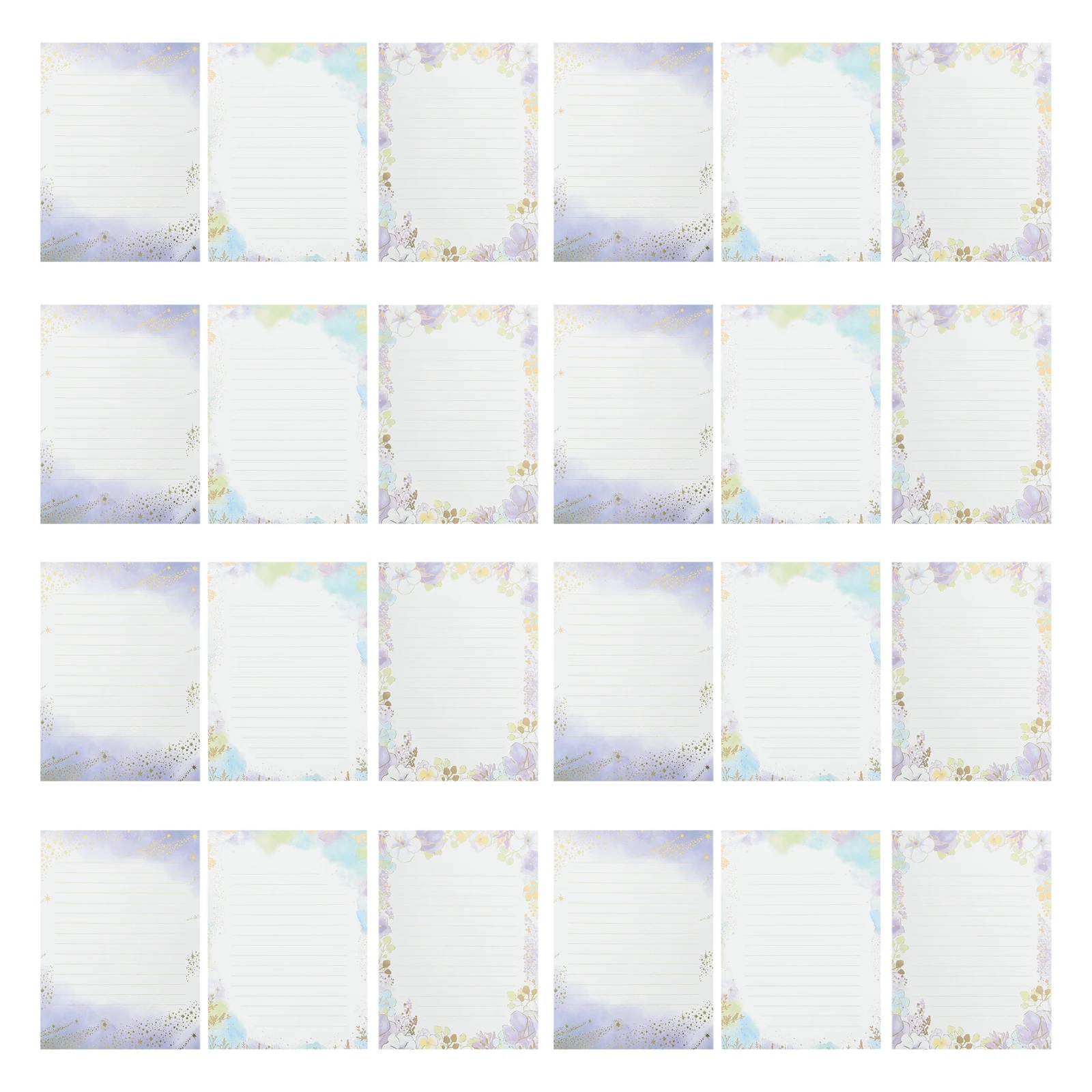

A5 Elegant Gold Foil Letterhead Floral Stationery Writing Papers For Invitations Scrapbooking Crafts Business Use