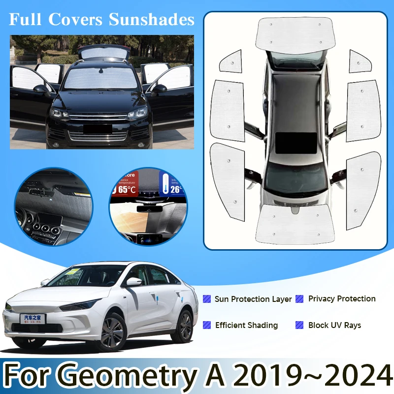 

Car Accessories For Geely Geometry A 2019~2023 2024 Windshield Visor Full Window Sun Protection Anti-UV Shaby Sunshades Stickers