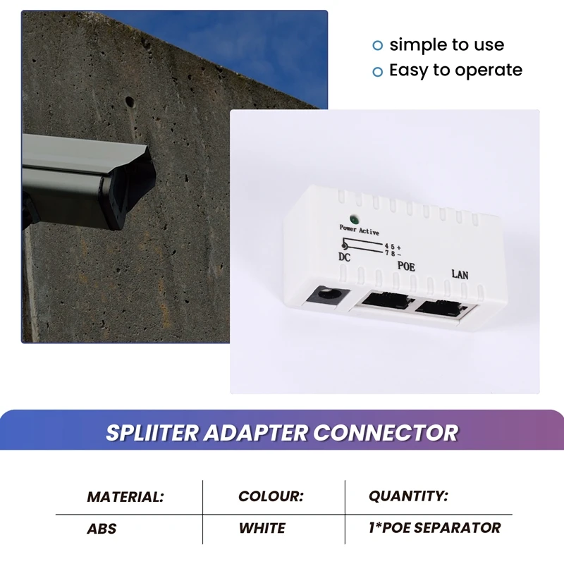 Poe Splitter Poe Injector Rj45 Dc 5.5Mm X 2.1Mm Input Passive Poe Injector Splitter Adapter Connector For Ip Network Camera