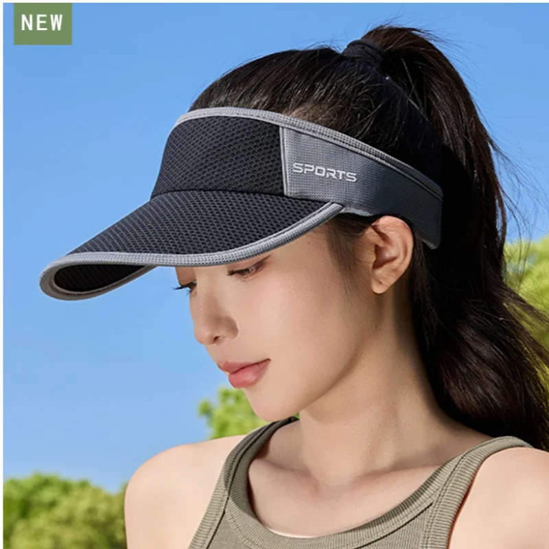 

Reflective Strip Light Outdoor Men Women Blocking Breathable Mesh Duck Tongue Hollow Top Hat Couple Sports Running Sunscreen Hat