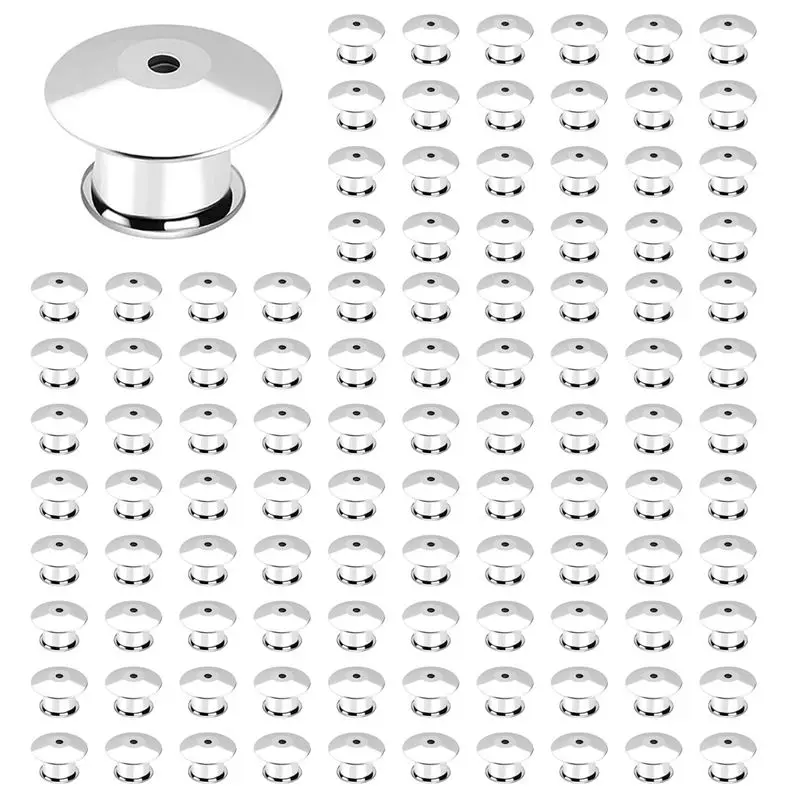 

ABUI-600PCS Locking Pin Back Locking Pin Retainer Buckle, Used For Locking The Back Of Metal Pin Of Brooch Enamel Lapel Pin