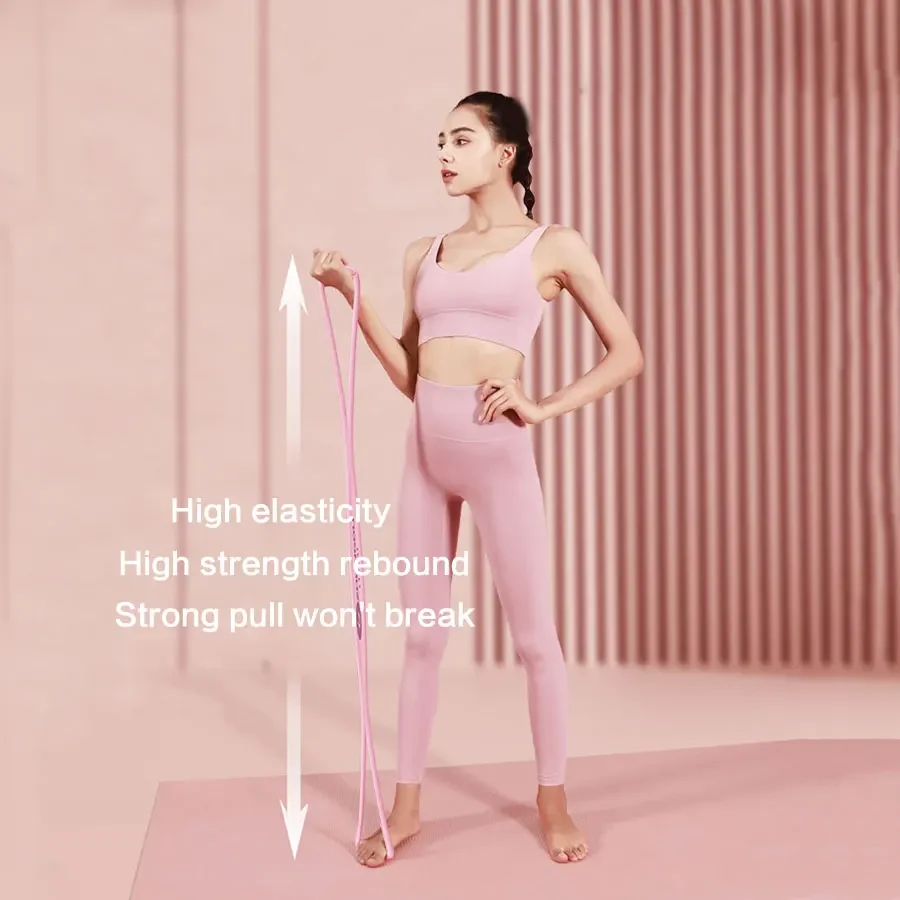 قطعة واحدة من أربطة المقاومة، شريط مقاومة لليوجا، حزام لياقة بدنية قابل للتمدد، حبل سحب، أربطة مطاطية لذراع الصدر والكتف