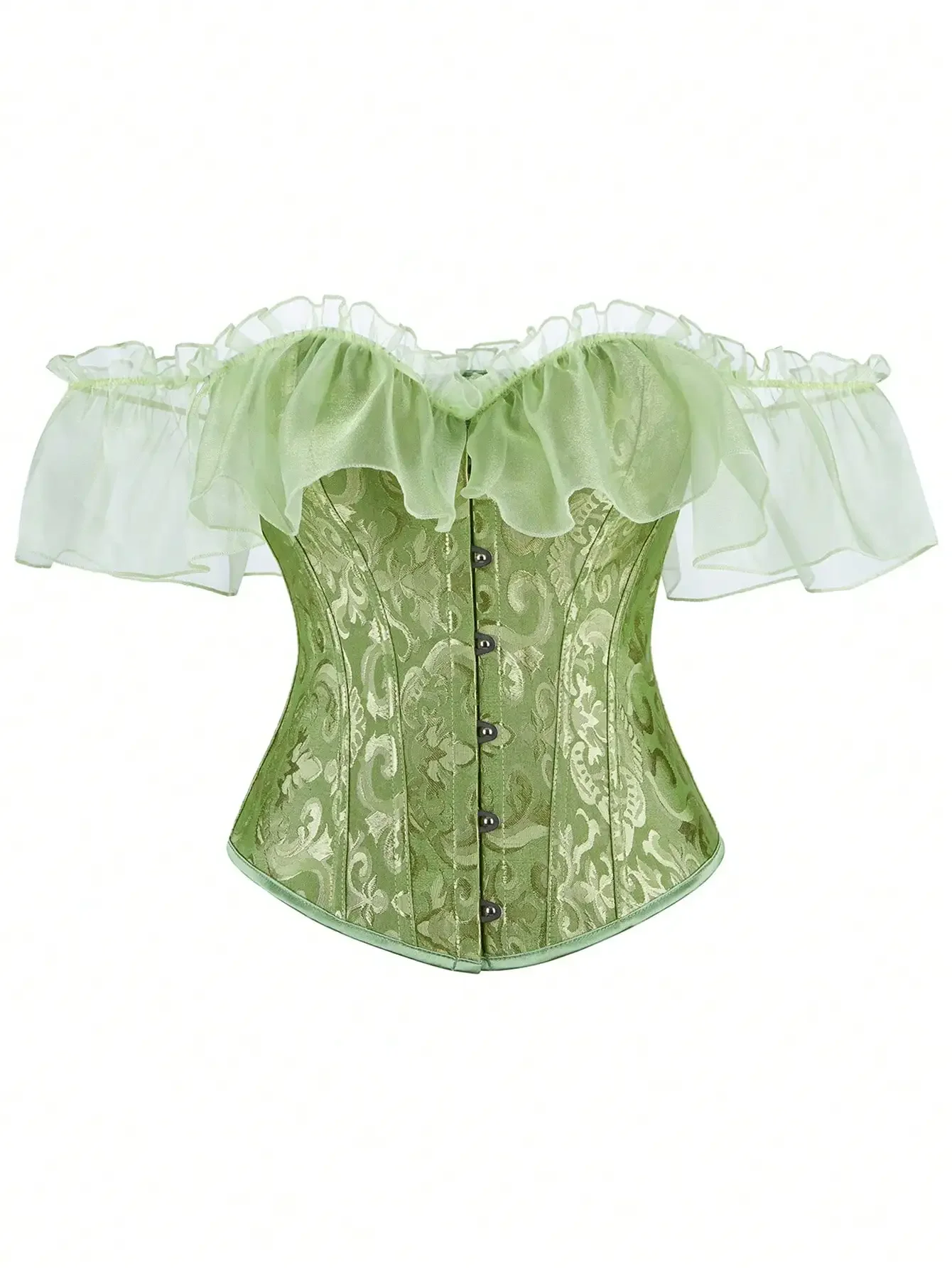 

Floral Backless Off Shoulder Lace Strap Corset Top, Women's Party Strapless Bustier Summer