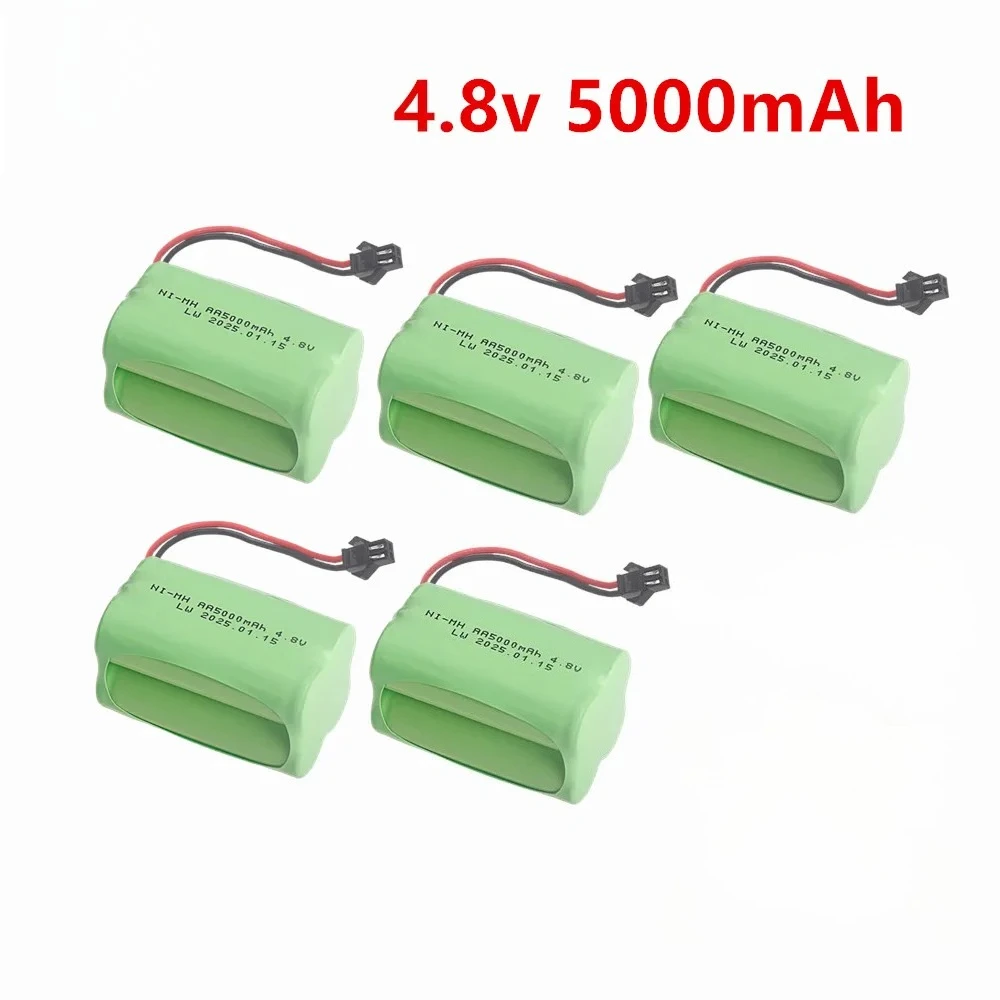 5000mAh 4.8V Rechargeable NiMH Battery For RC Cars Robots Tank Gun Boats toys parts T Model With SM2P Plug AA 4.8 v Battery Pack