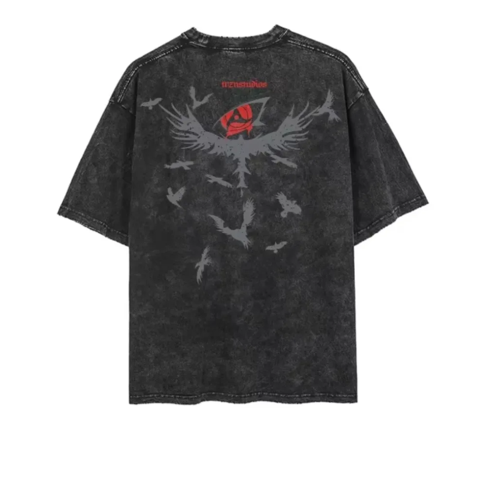 

2025 Harajuku Street Wash футболка ретро японского аниме хлопковая футболка с принтом мужская женская летняя футболка с коротким рукавом