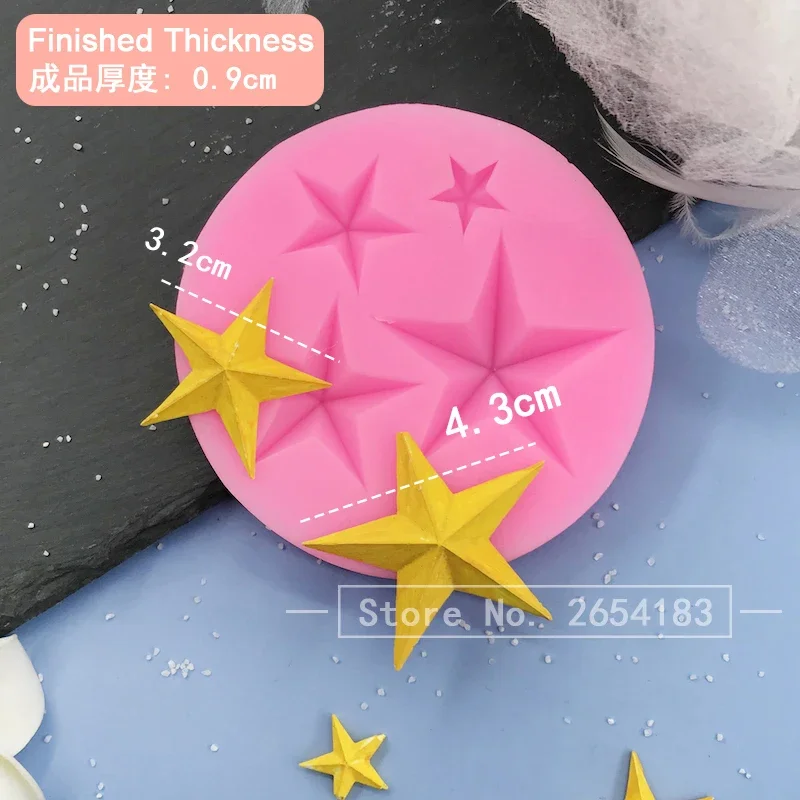 MNYB Star Shapeซิลิโคนแม่พิมพ์อีพ็อกซี่เรซิ่นArtเค้กตกแต่งเบเกอรี่Fondantช็อกโกแลตMouldอาหารปลอดภัยสบู่พุดดิ้งDIY