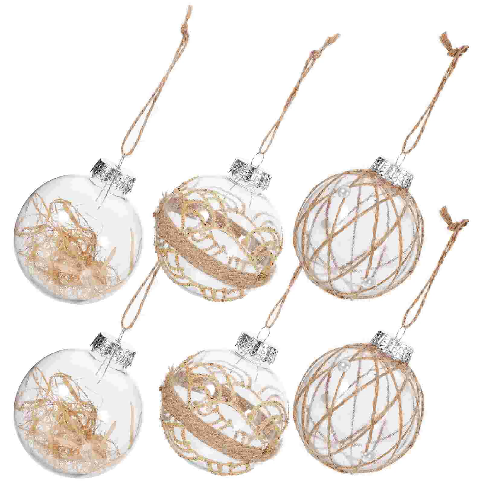 

6 Pcs Christmas Decoration Ball Snow Globe Balls Tree Ornaments Pendant Clear Baubles The Pet Xmas Hanging Decorative Pendants