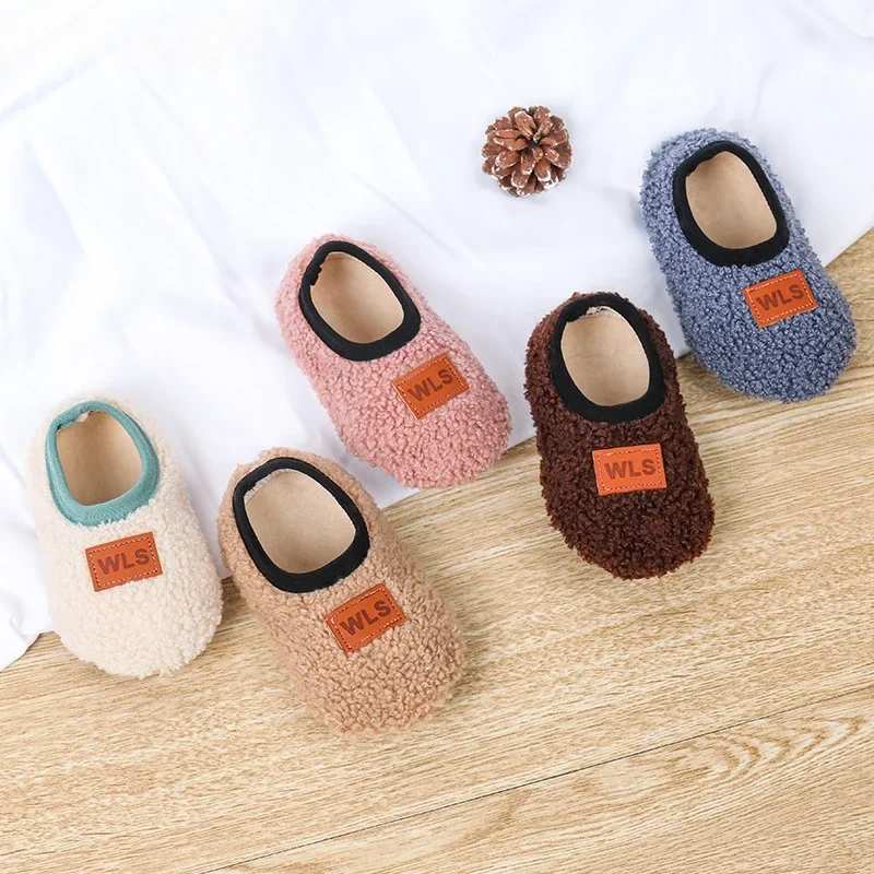 Winter Warm Baby Slippers Toddler Plush Floor Sock Shoes Boys Girl Children Soft Anti-slip Walking Shoes Indoor Home Kids Shoes