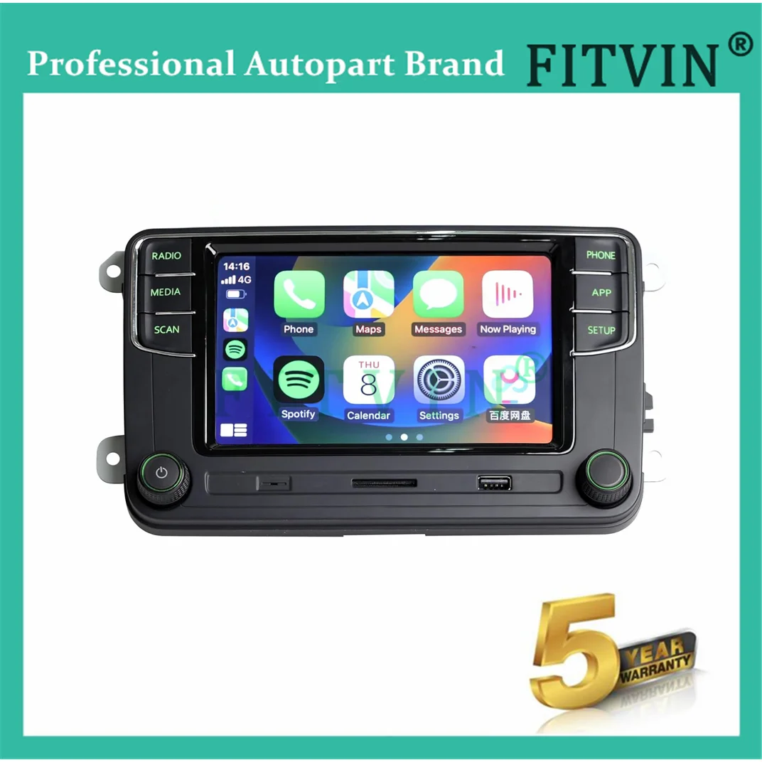 6RD035187B Noname Green Light RCD330 Plus Carplay Car Radio MIB Android Auto Player For VW for Skoda Octavia Fabia Superb Yeti