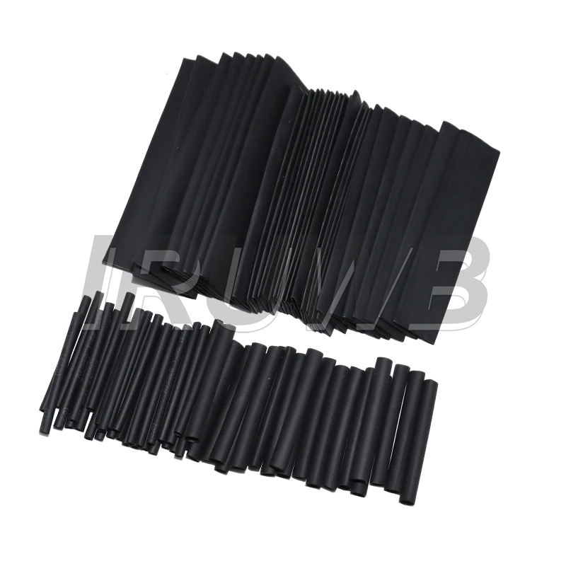 127pcs 2:1 Black heat shrink Sleeving set Wire Cable Polyolefin Wrap Tubing Thermoresistant tube Shrink wrapping