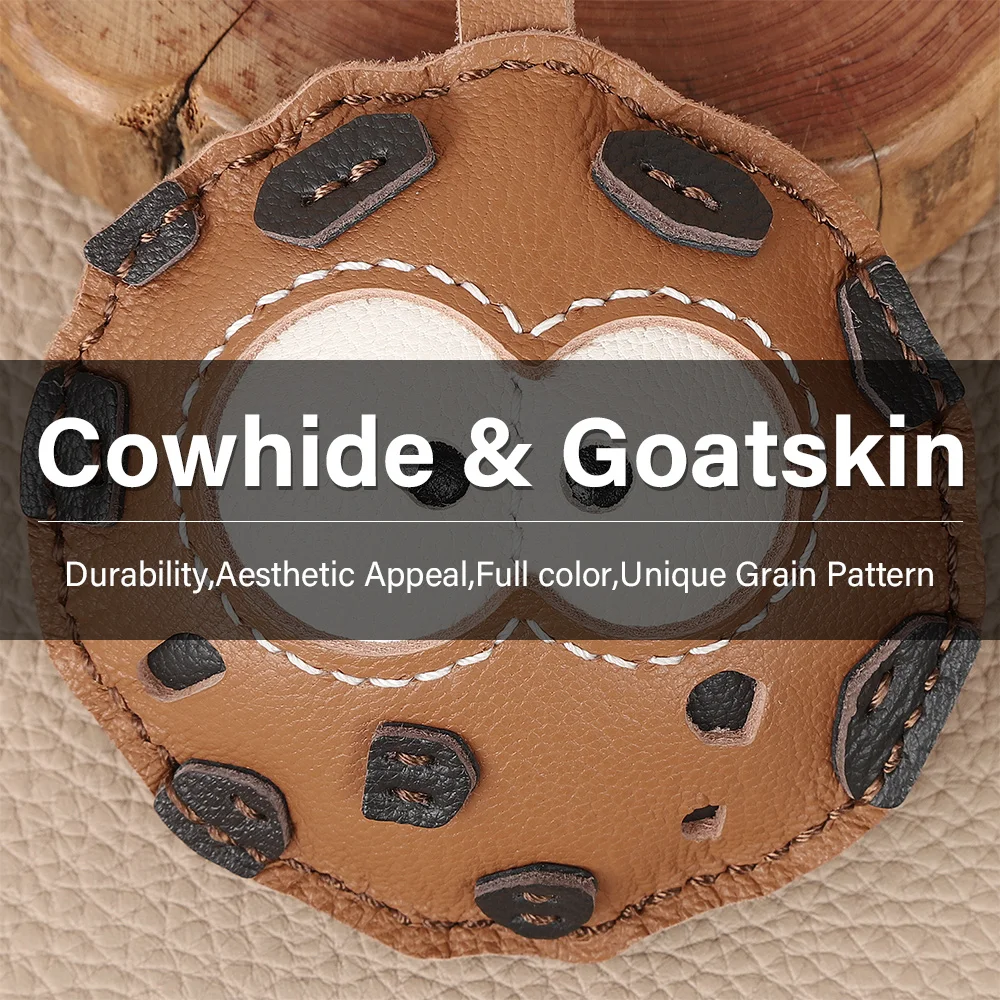 CRAZYSMITH Handmade Genuine Leather Cookie Bag Pendant Bag Keychain for Handbags Stylish Bag Accessories Interesting Design