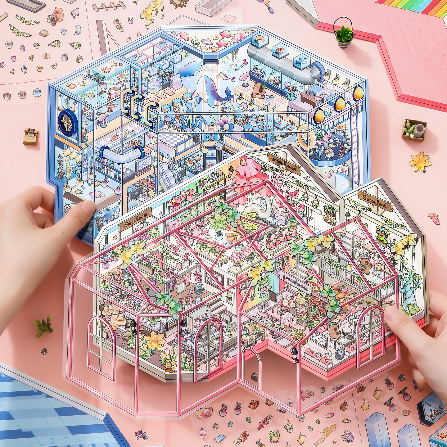 

Большие стеклянные 3D-наклейки в виде миниатюрных пейзажей, подходящие для скрапбукинга и поделок ручной работы.