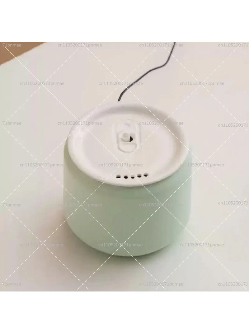 Ceramic Cat Water Fountain Automatic Circulating Dispenser for Pets with Anti-Dry Burning Wired Pump
