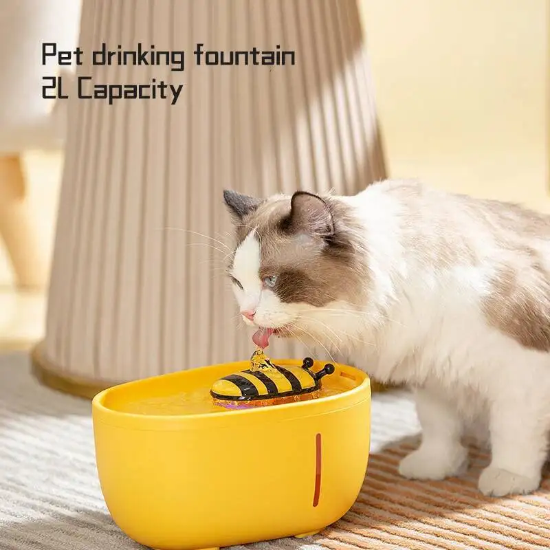 2L Pet Water Fountain Auto Filter USB Electric Mute Recirculating Water Dispenser For Cats Dogs
