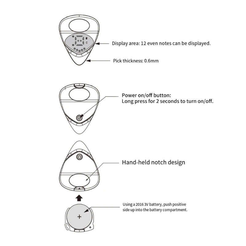 ピックアップ内蔵、高解像度ディスプレイ、ダブルファンクションチューナー 69HD を搭載したギター