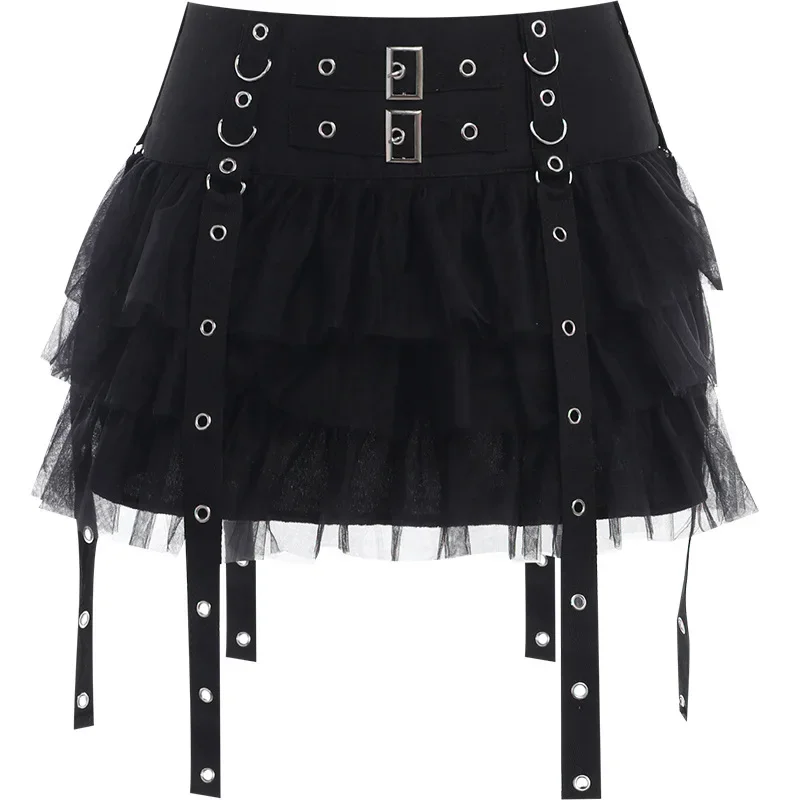 Gothic Mini Skirt New Halloween Goth Aesthetic 90s Y2K Party Club Harajuku Streetwear Women's Skirt Black High Waist Skirts