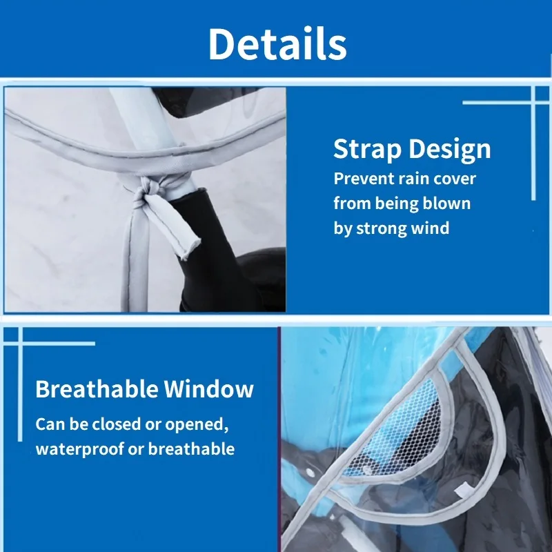 Universal Stroller Rain Cover Baby Car Wind Dust Shield Transparent Waterproof Breathable Trolley Umbrella Raincoat Accessories