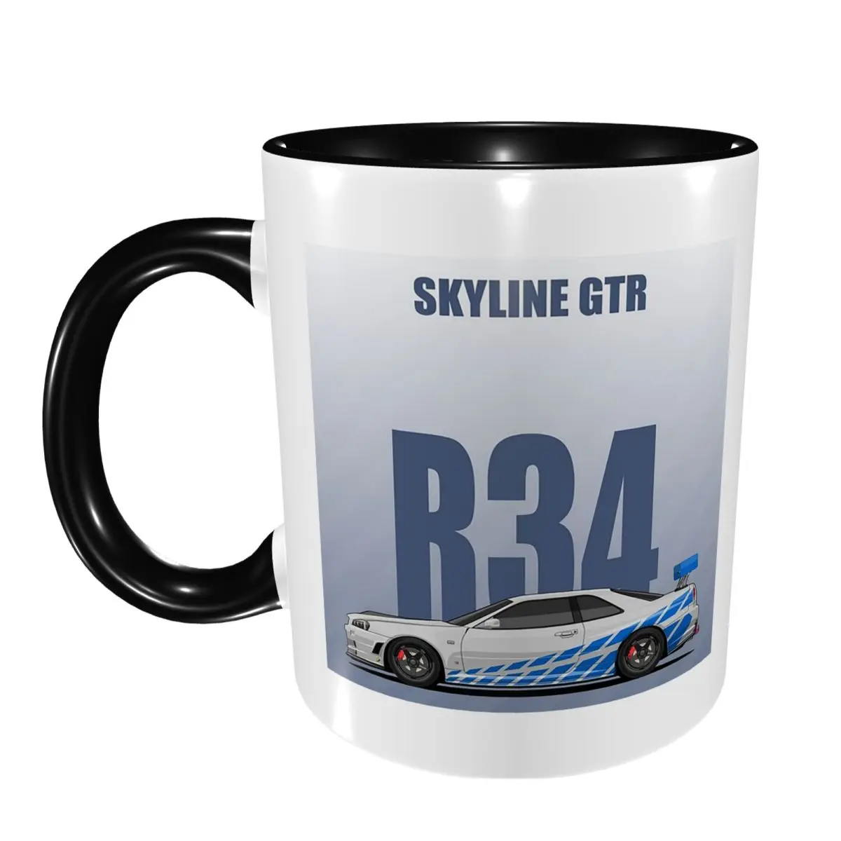 Skyline GTR R34 1 Mug Funny Ceramic Coffee Cups Tea Mugs Milk Cup Drinkware Gifts for Friends