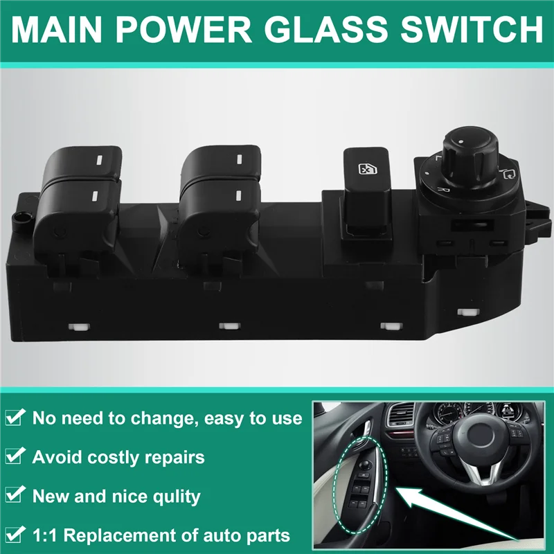 

For Mazda 6 2014-2015 GKL2-66-350A GKL266350A LHD Main Power Glass Switch