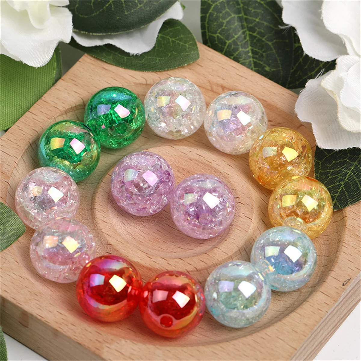 CH78 10 Stücke 16mm Candy Farbe Acryl Helle Burst Perlen Bunte Diy Armband Stift Perlen Schmuck Zubehör Material