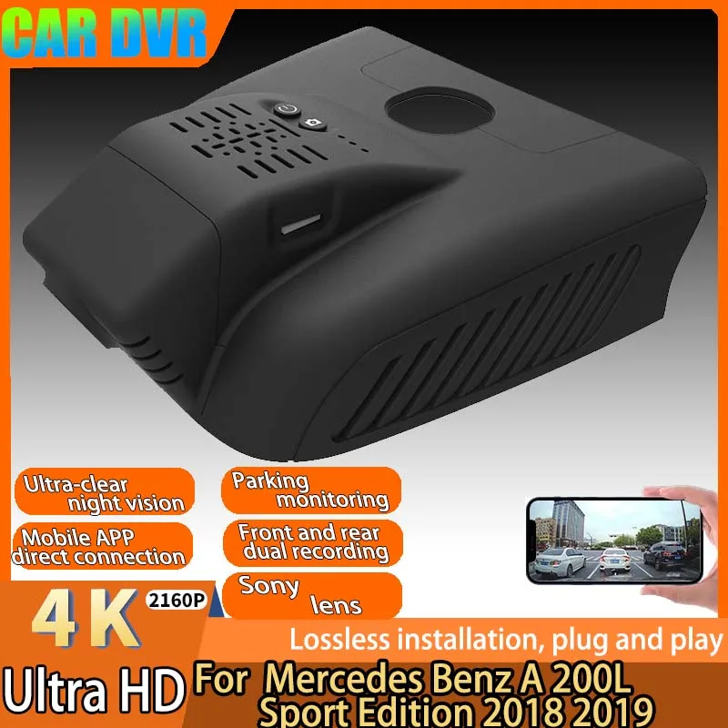 

4K Plug And Play Easy installation Wifi Car DVR Dash Cam For Mercedes Benz A 200L Sport Edition 2018 2019 Control By APP